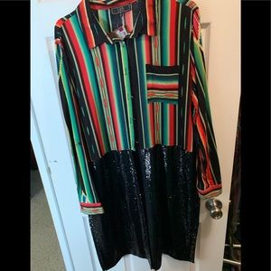 Serape sequined shirt:/jacket
